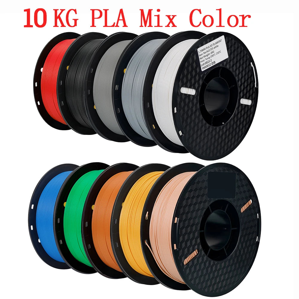 KINGROON PLA Filament Bundle, 10 kg (10 × 1 kg)
