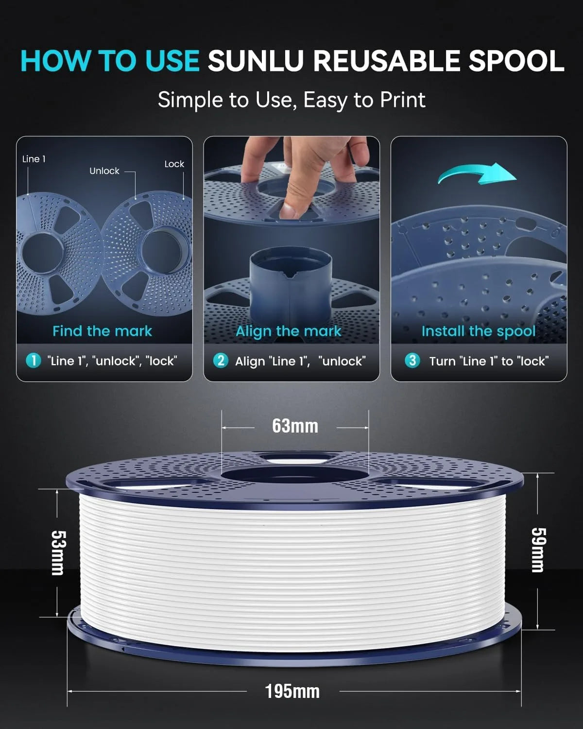 SUNLU High Speed Matte PETG Filament, 1 kg