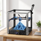 Atlas XL 3D printer on a wooden desk in a bright home office