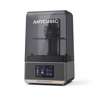 Aura Max 14K resin 3D printer with smoky gray cover and wide front touchscreen, on a white background