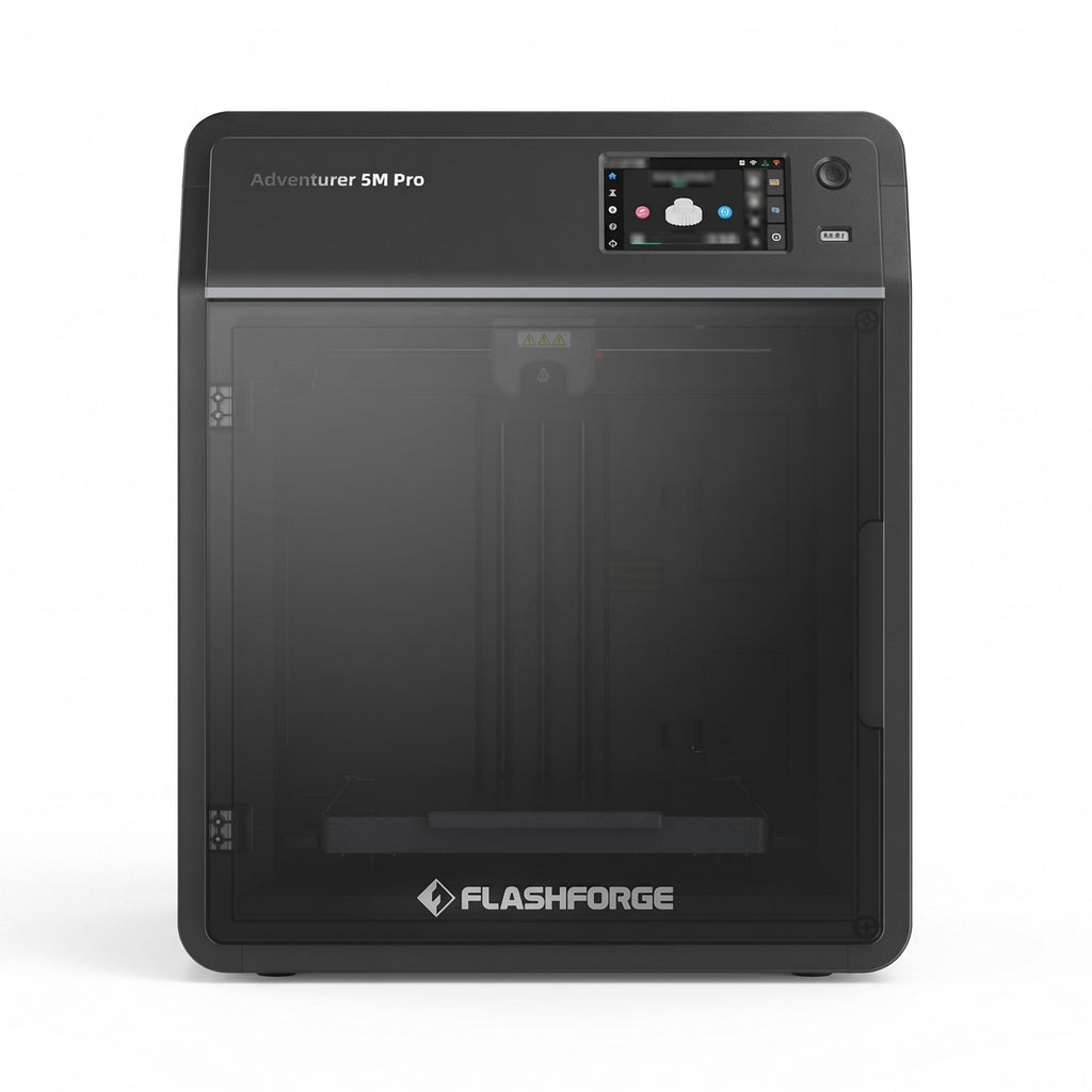 Vault Pro enclosed 3D printer with touchscreen and tinted glass door, front view on a white background