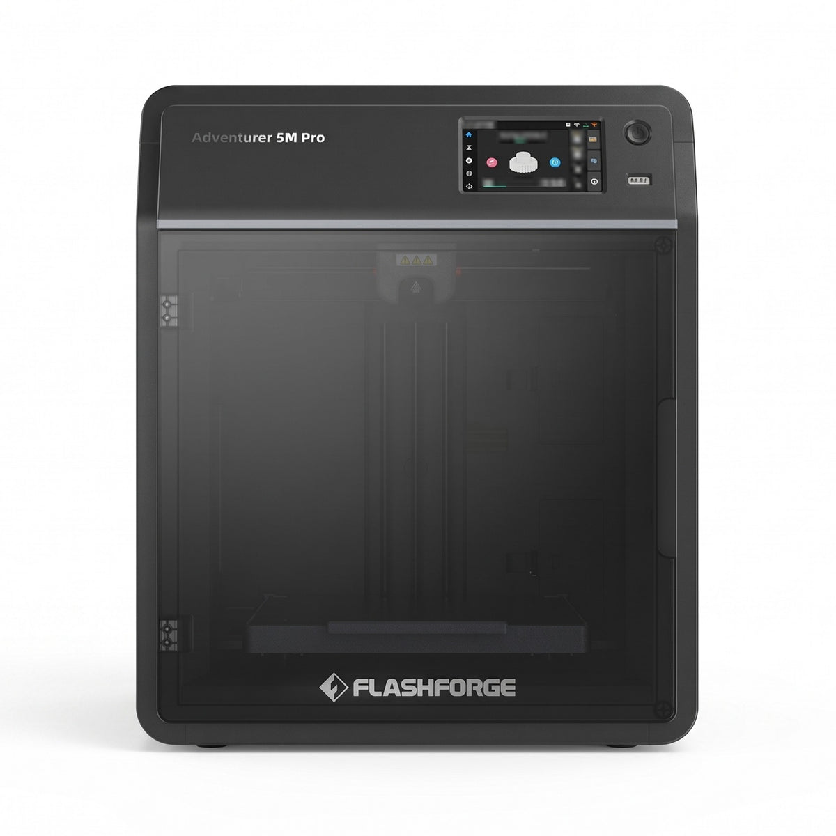 Vault Pro enclosed 3D printer with touchscreen and tinted glass door, front view on a white background