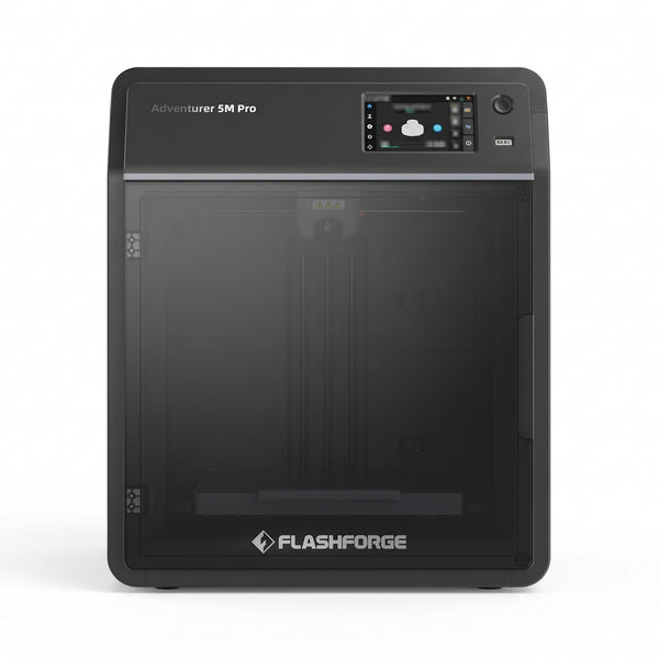 Vault Pro enclosed 3D printer with touchscreen and tinted glass door, front view on a white background